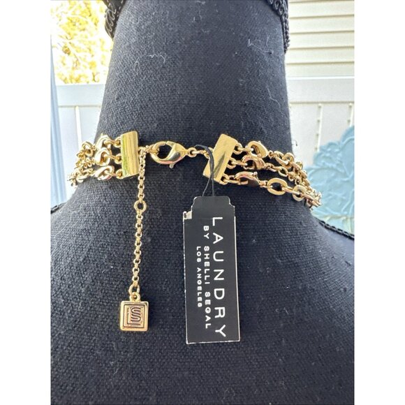 Laundry Shelli Segal Gold Link Chain Layered 16" Long Statement Necklace NEW $55 - Picture 10 of 11